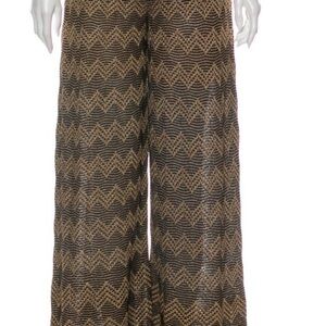Missoni Wide Leg Pants!Woven Chevron Wide-Leg Pants in Black & Gold!